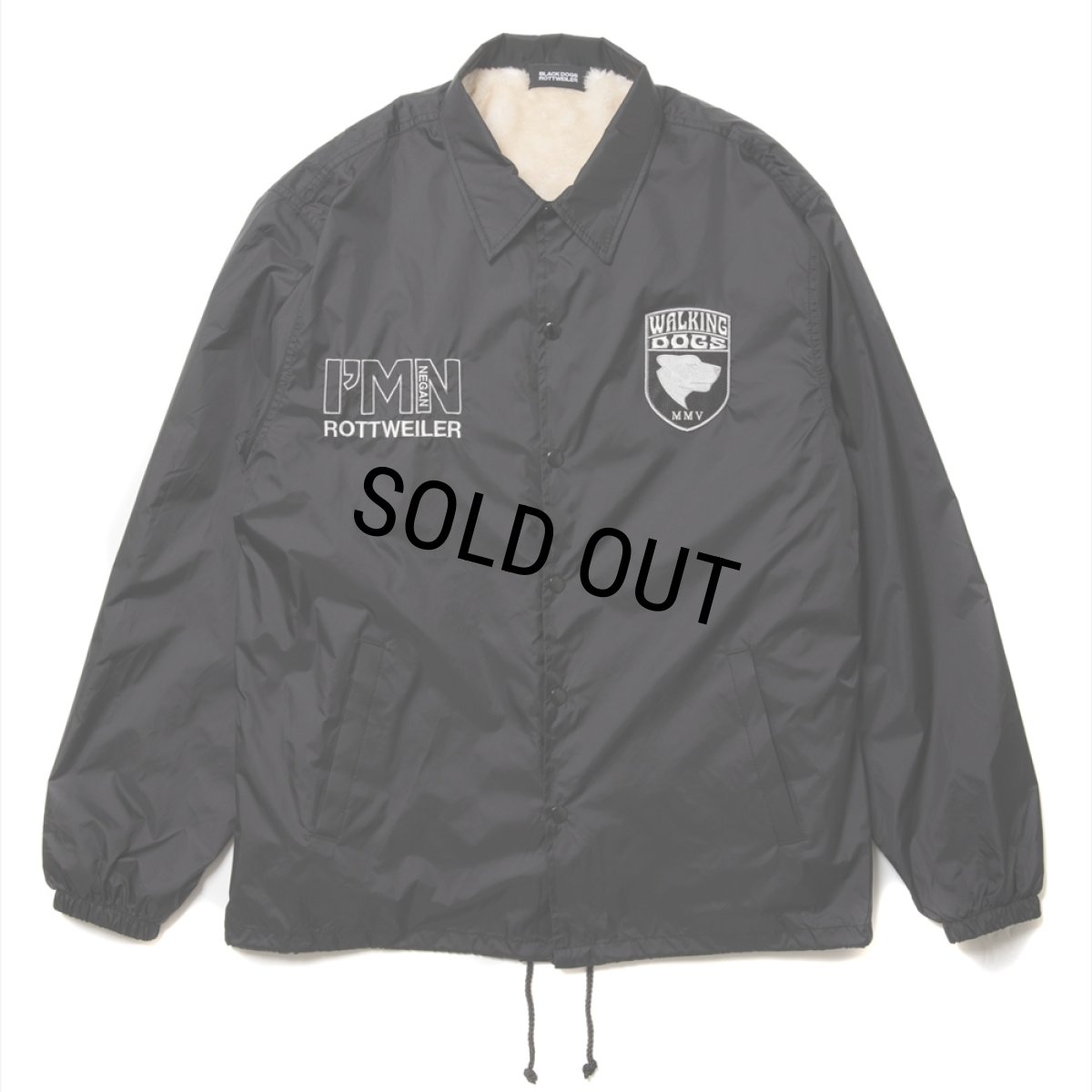 画像1: 【40%OFF】ROTTWEILER/WALKING DOG COACH JACKET（BLACK）［ボアコーチJKT-24秋冬］ (1)