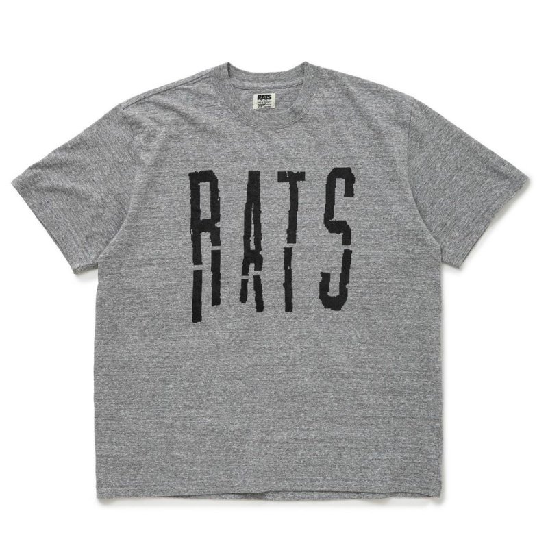 画像1: RATS/BLOKEN TEE（HEATHER GRAY）［プリントT-24春夏］