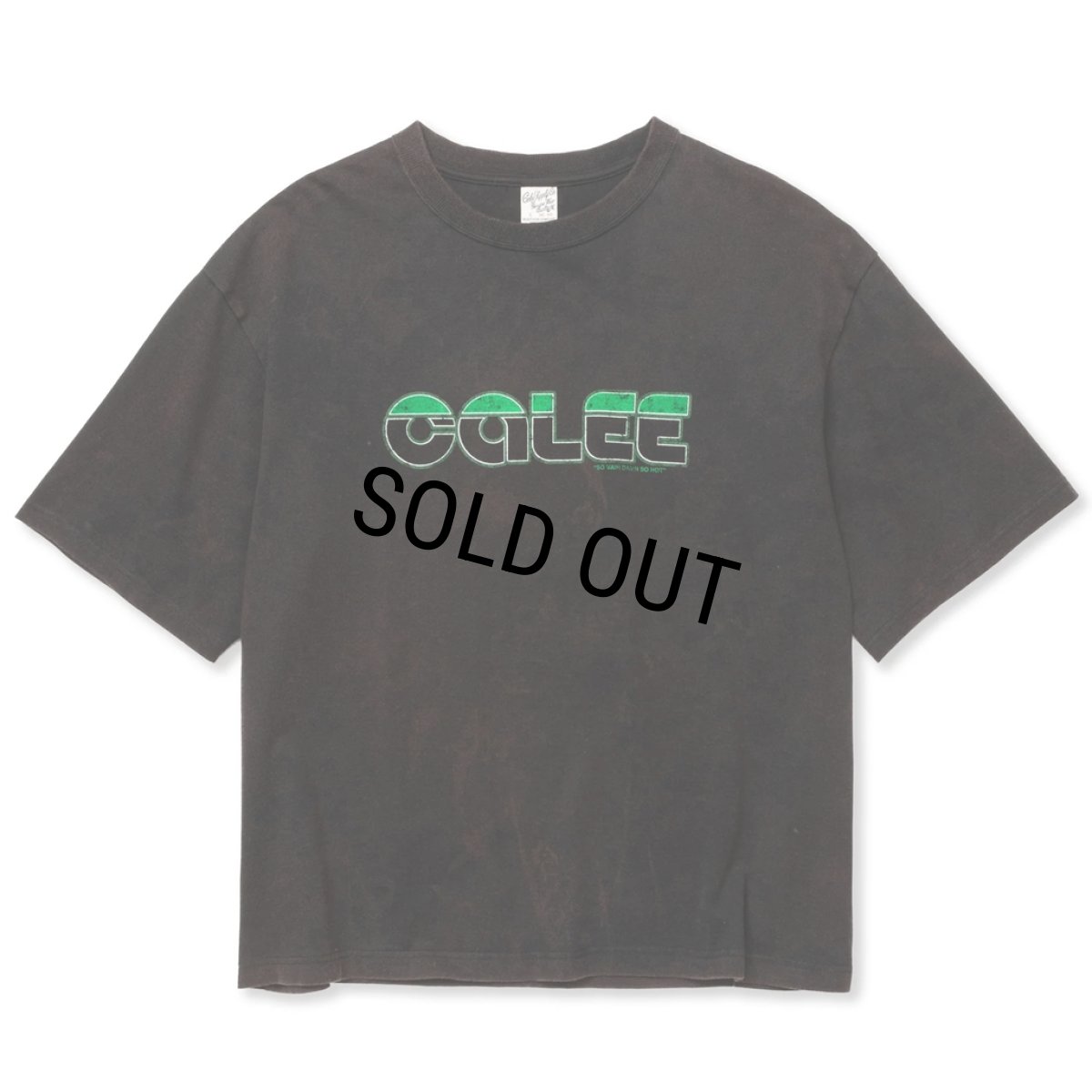 画像1: 【30%OFF】CALEE/CALEE LOGO POWDER BLEACH DROP SHOULDER S/S TEE（USED BLACK）［パウダーブリーチT-24春夏］ (1)