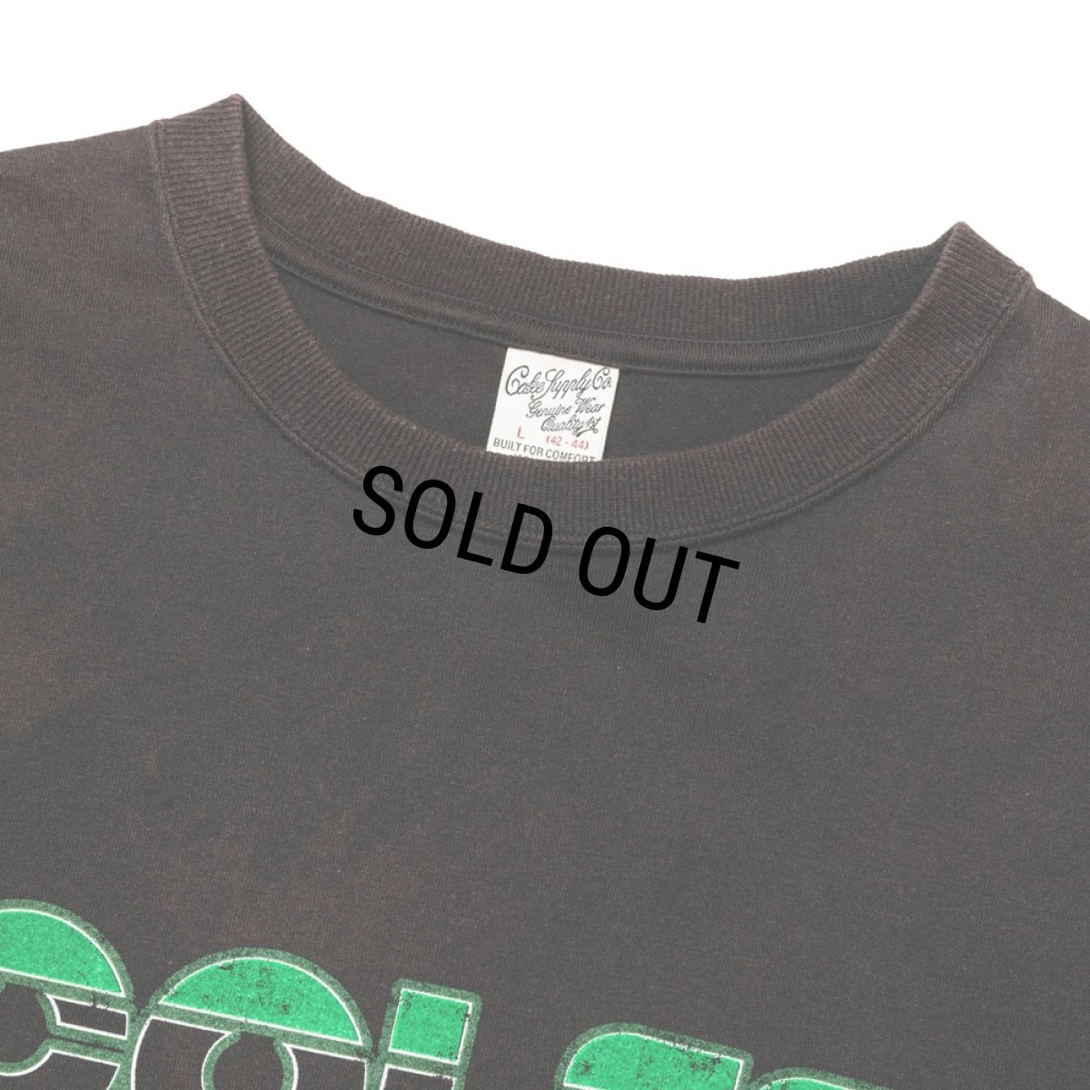 画像2: 【30%OFF】CALEE/CALEE LOGO POWDER BLEACH DROP SHOULDER S/S TEE（USED BLACK）［パウダーブリーチT-24春夏］ (2)