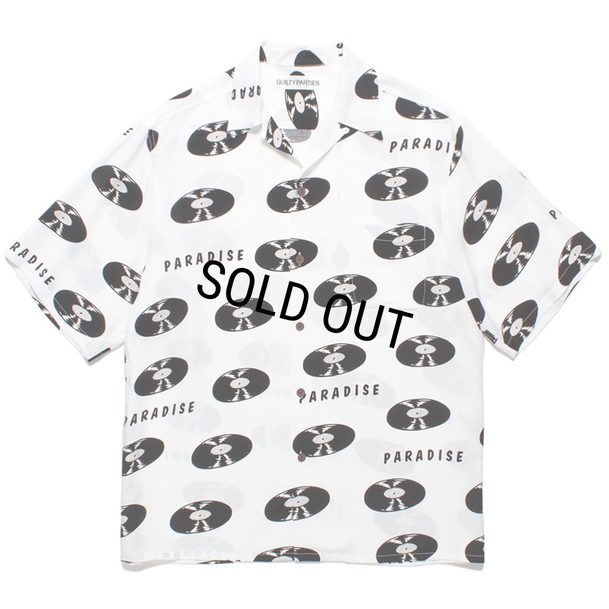 画像1: WACKO MARIA/RECORDS HAWAIIAN SHIRT（WHITE）［レコードハワイアンシャツ-24春夏］ (1)