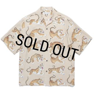 【超人気モデル】ワコマリア ティムリーハイ タイガー オープンカラーシャツ WACKO MARIA/TIM LEHI / HAWAIIAN SHIRT（BEIGE）［ティムリーハイ