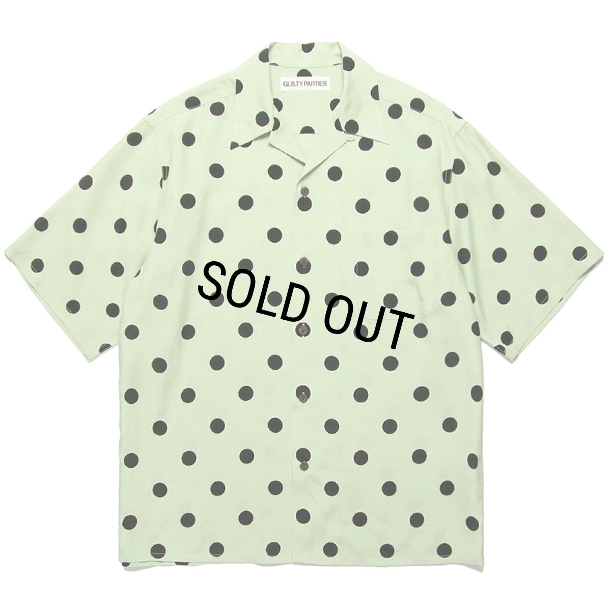 画像1: WACKO MARIA/DOTS OPEN COLLAR SHIRT（MINT）［ドットオープンカラーシャツ-24春夏］ (1)