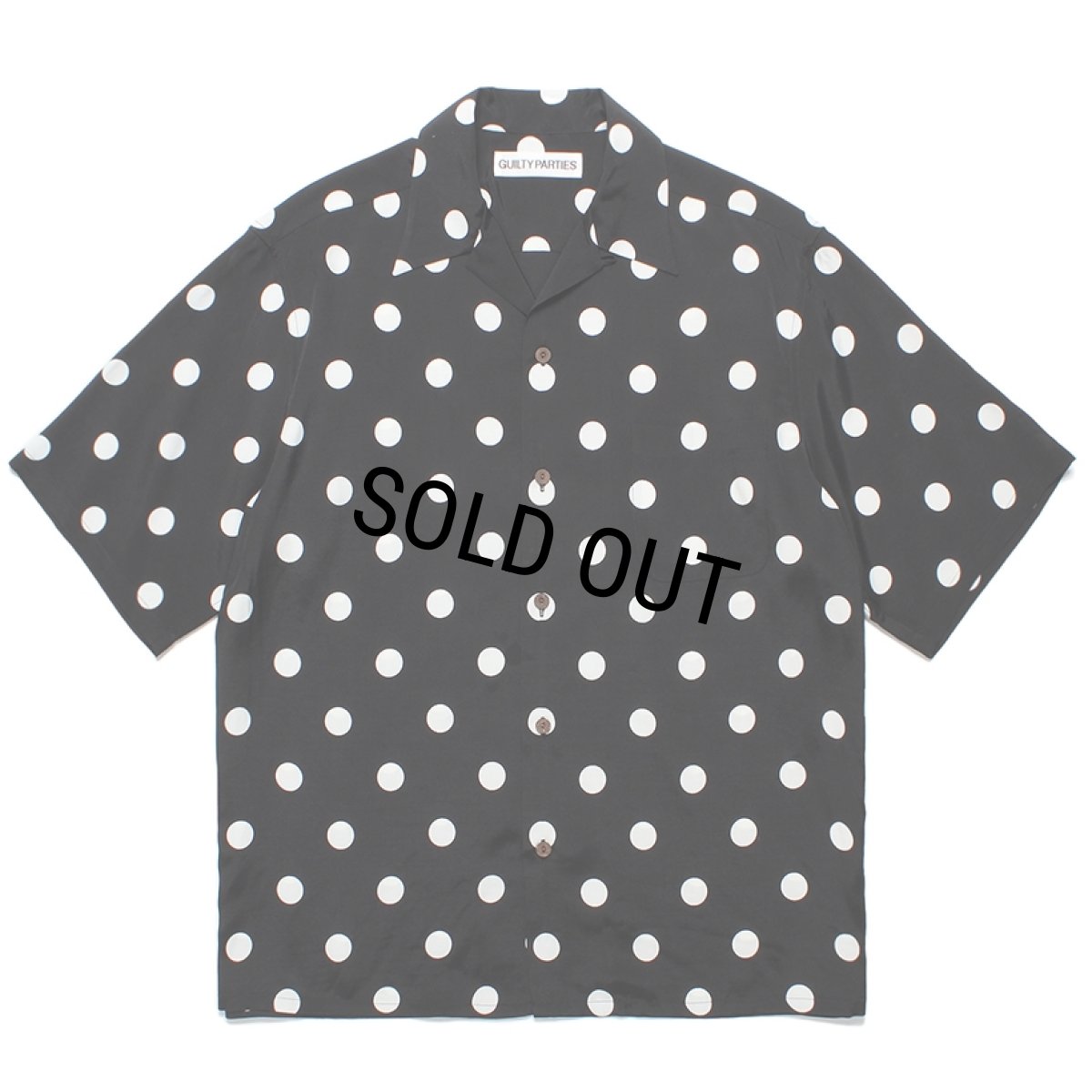 画像1: WACKO MARIA/DOTS OPEN COLLAR SHIRT（BLACK）［ドットオープンカラーシャツ-24春夏］ (1)