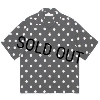 WACKO MARIA/DOTS OPEN COLLAR SHIRT（BLACK）［ドットオープンカラー