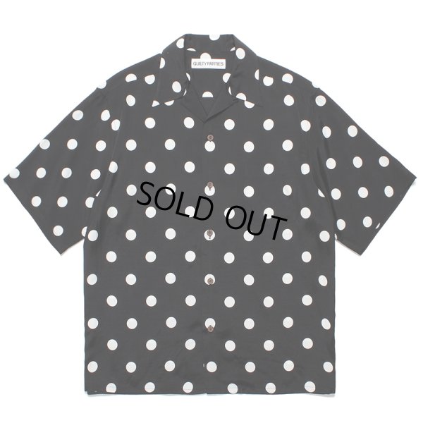 画像1: WACKO MARIA/DOTS OPEN COLLAR SHIRT（BLACK）［ドットオープンカラーシャツ-24春夏］