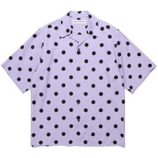 画像1: WACKO MARIA/DOTS OPEN COLLAR SHIRT（PURPLE）［ドットオープンカラーシャツ-24春夏］ (1)