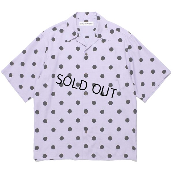 画像1: WACKO MARIA/DOTS OPEN COLLAR SHIRT（PURPLE）［ドットオープンカラーシャツ-24春夏］