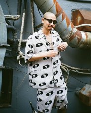 画像2: WACKO MARIA/RECORDS HAWAIIAN SHIRT（GREEN）［レコードハワイアンシャツ-24春夏］ (2)