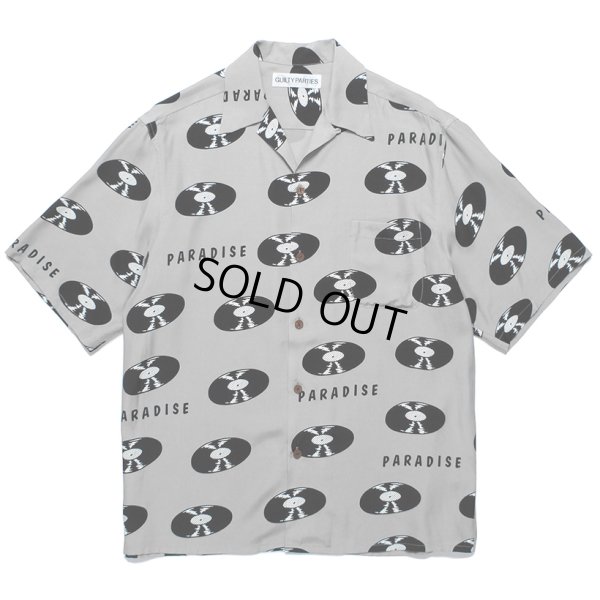画像1: WACKO MARIA/RECORDS HAWAIIAN SHIRT（GRAY）［レコードハワイアンシャツ-24春夏］