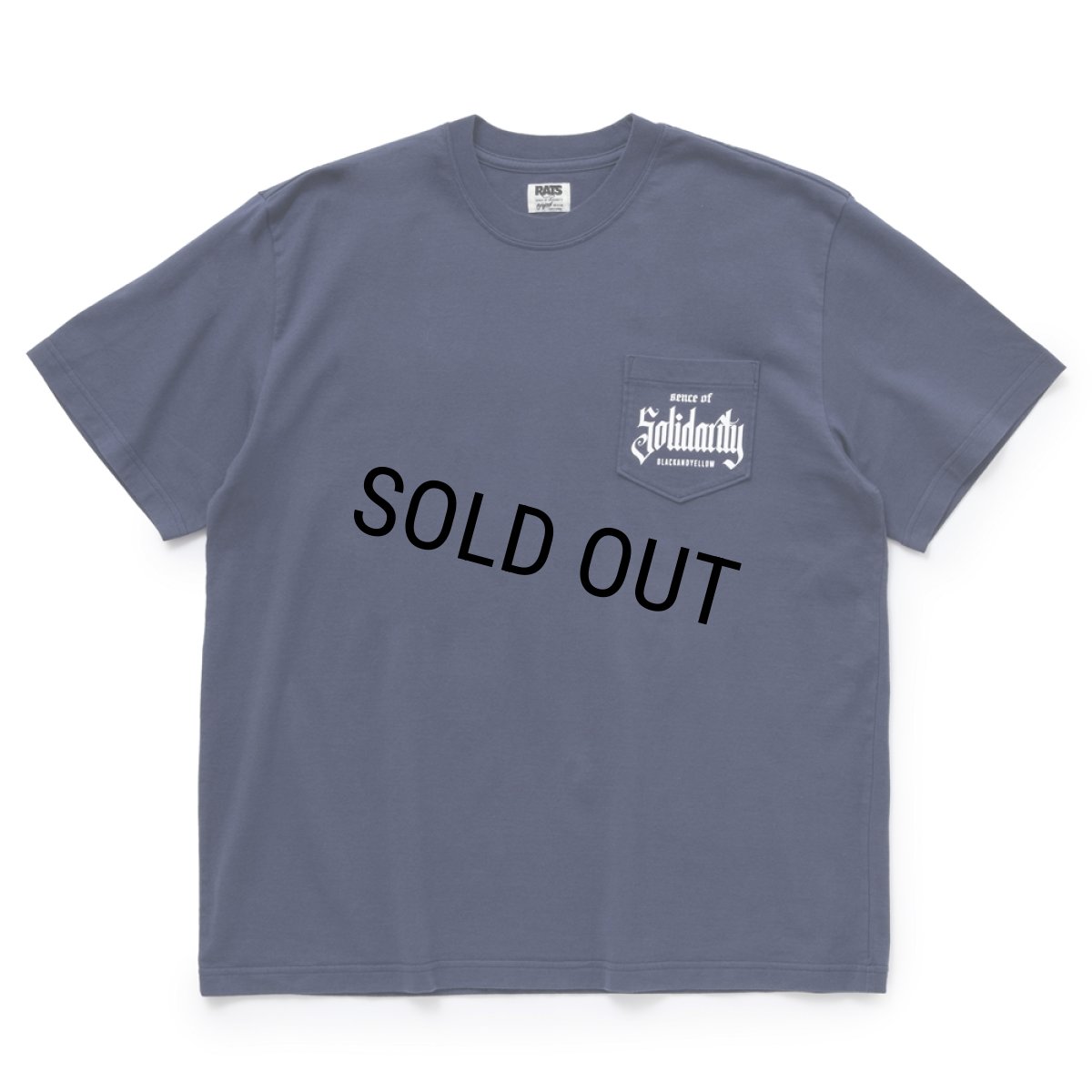 画像1: RATS/SOLIDARITY POCKET TEE（NAVY）［プリントポケT-24春夏］ (1)