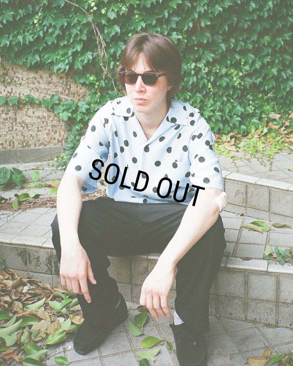 画像2: WACKO MARIA/DOTS OPEN COLLAR SHIRT（BLUE）［ドットオープンカラーシャツ-24春夏］ (2)