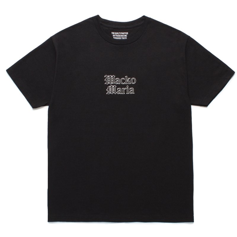 画像1: WACKO MARIA/T-SHIRT（BLACK）［刺繍T-24春夏］