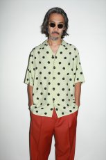 画像2: WACKO MARIA/DOTS OPEN COLLAR SHIRT（MINT）［ドットオープンカラーシャツ-24春夏］ (2)