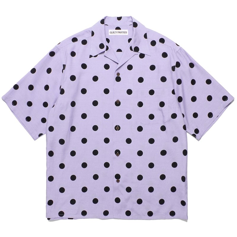 画像1: WACKO MARIA/DOTS OPEN COLLAR SHIRT（PURPLE）［ドットオープンカラーシャツ-24春夏］