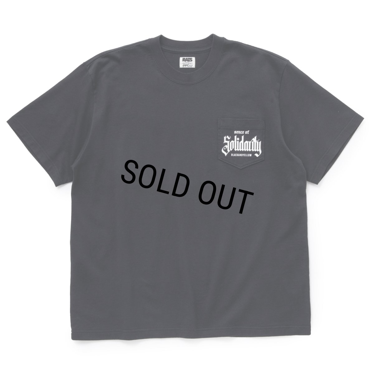 画像1: RATS/SOLIDARITY POCKET TEE（BLACK）［プリントポケT-24春夏］ (1)
