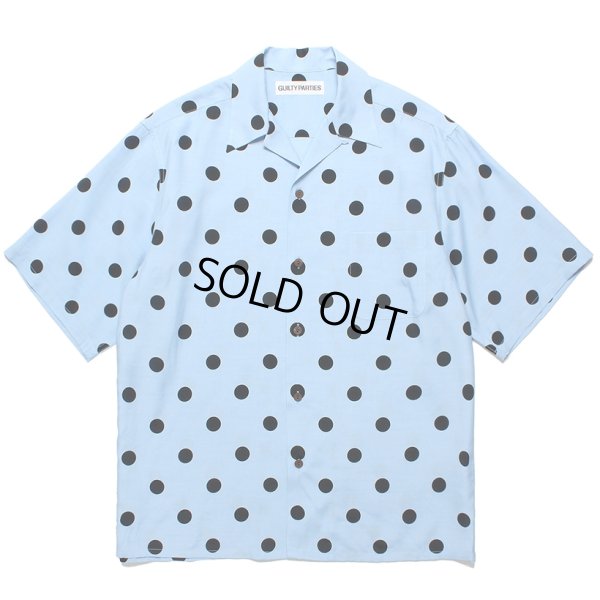 画像1: WACKO MARIA/DOTS OPEN COLLAR SHIRT（BLUE）［ドットオープンカラーシャツ-24春夏］