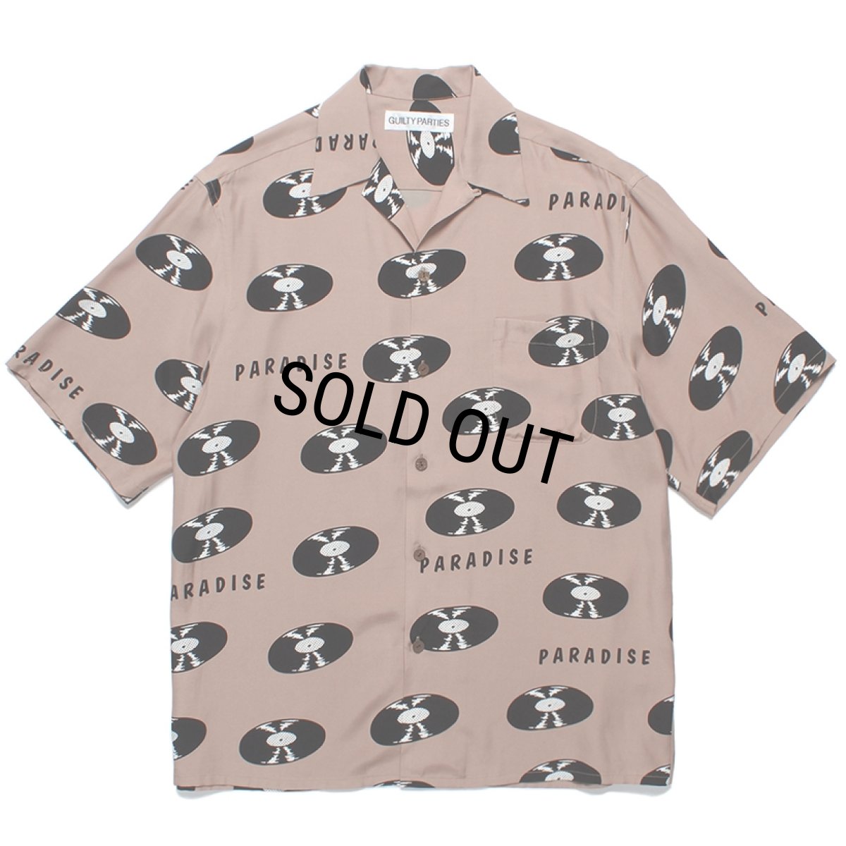 画像1: WACKO MARIA/RECORDS HAWAIIAN SHIRT（BROWN）［レコードハワイアンシャツ-24春夏］ (1)