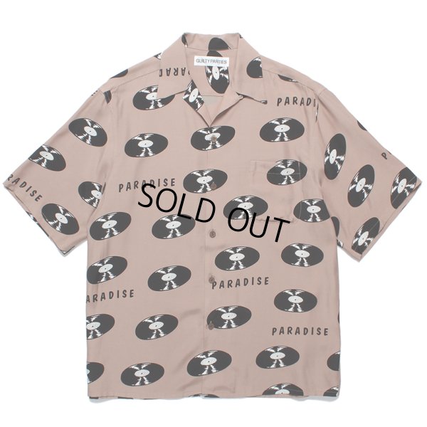 画像1: WACKO MARIA/RECORDS HAWAIIAN SHIRT（BROWN）［レコードハワイアンシャツ-24春夏］