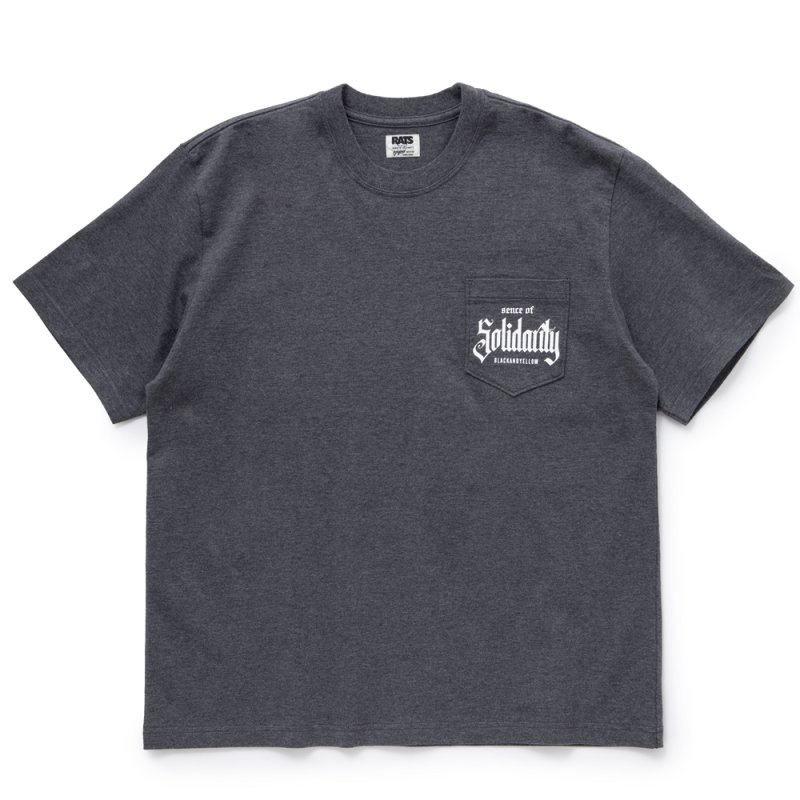 画像1: RATS/SOLIDARITY POCKET TEE（CHARCOAL）［プリントポケT-24春夏］