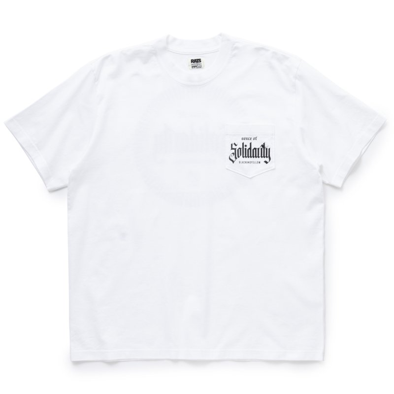 画像1: RATS/SOLIDARITY POCKET TEE（WHITE）［プリントポケT-24春夏］
