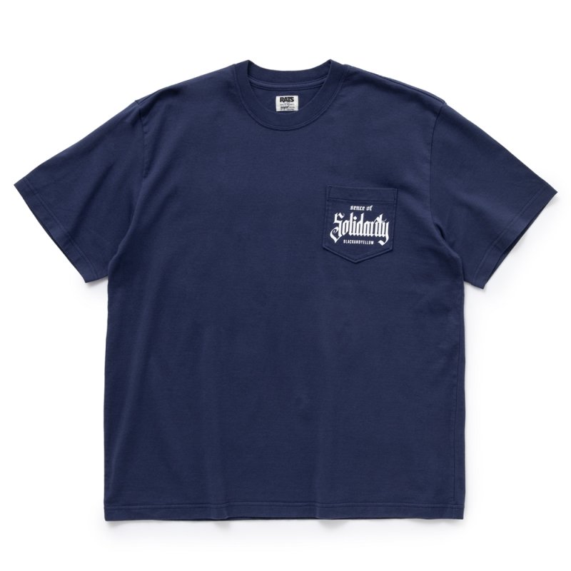 画像1: RATS/SOLIDARITY POCKET TEE（NAVY）［プリントポケT-24春夏］
