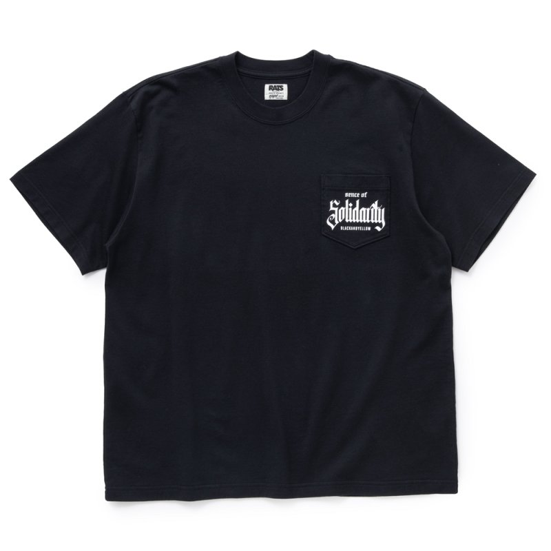 画像1: RATS/SOLIDARITY POCKET TEE（BLACK）［プリントポケT-24春夏］