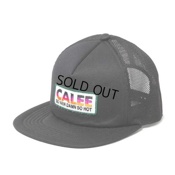 画像1: 【30%OFF】CALEE/CALEE LOGO WAPPEN MESH CAP（BLACK）［ワッペンメッシュキャップ-24春夏］