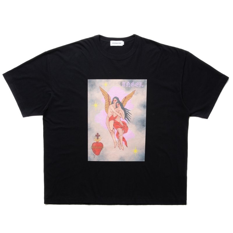 画像1: COOTIE PRODUCTIONS/Print S/S Tee（ANGEL）（Black）［プリントT-24春夏］