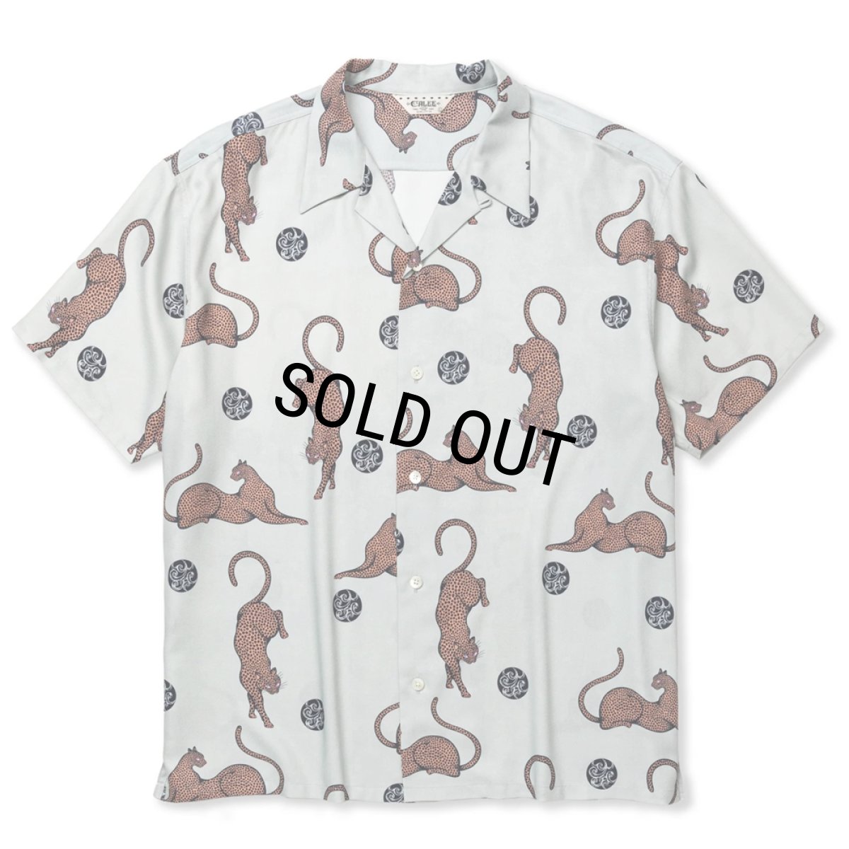 画像1: CALEE/×MIHO MURAKAMI PANTHER DOT PATTERN SH（LIME GRAY）［オープンカラーシャツ-24春夏］ (1)