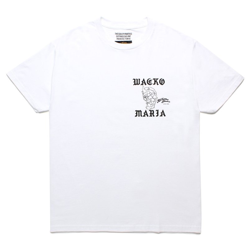 画像1: WACKO MARIA/56 TATTOO STUDIO / T-SHIRT（WHITE）［プリントT-24春夏］