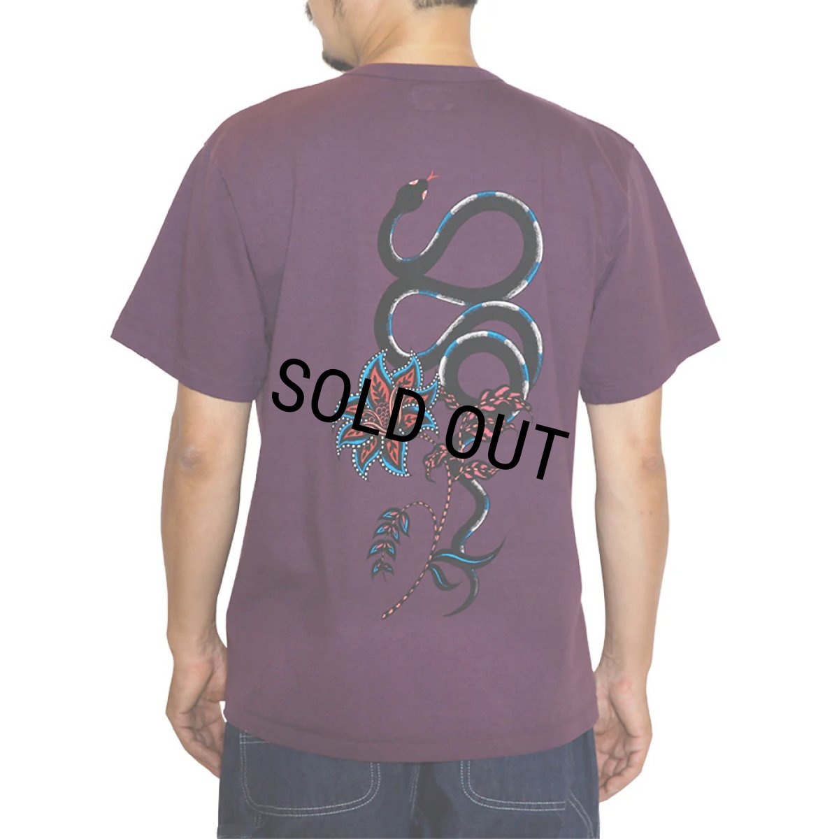 画像4: 【30%OFF】CALEE/×MIHO MURAKAMI BINDER NECK SNAKE VINTAGE TEE（WHITE）［プリントT-24春夏］ (4)