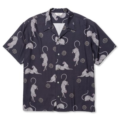 画像1: CALEE/×MIHO MURAKAMI PANTHER DOT PATTERN SH（DARK NAVY）［オープンカラーシャツ-24春夏］