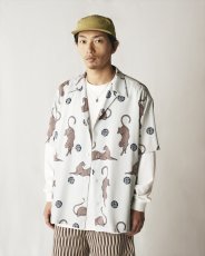 画像2: CALEE/×MIHO MURAKAMI PANTHER DOT PATTERN SH（LIME GRAY）［オープンカラーシャツ-24春夏］ (2)