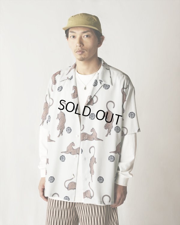 画像2: CALEE/×MIHO MURAKAMI PANTHER DOT PATTERN SH（LIME GRAY）［オープンカラーシャツ-24春夏］