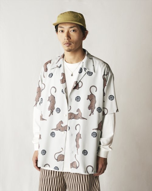 他の写真2: CALEE/×MIHO MURAKAMI PANTHER DOT PATTERN SH（LIME GRAY）［オープンカラーシャツ-24春夏］