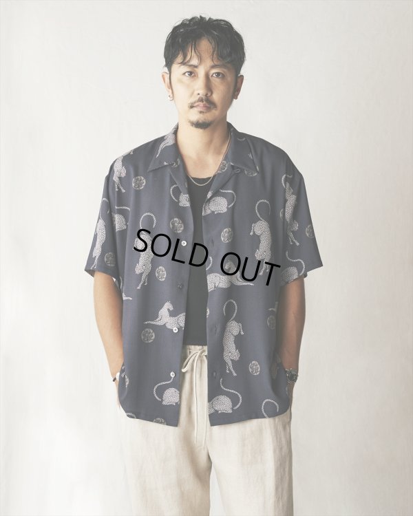 画像2: CALEE/×MIHO MURAKAMI PANTHER DOT PATTERN SH（DARK NAVY）［オープンカラーシャツ-24春夏］