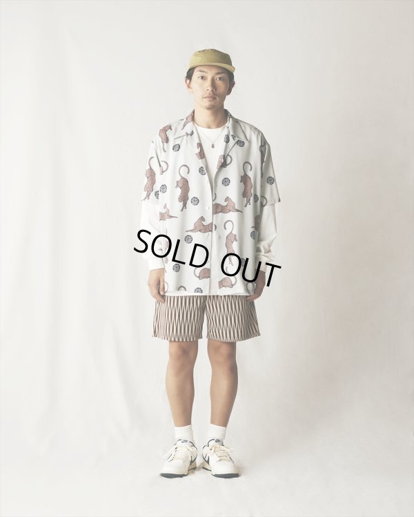 画像3: CALEE/×MIHO MURAKAMI PANTHER DOT PATTERN SH（LIME GRAY）［オープンカラーシャツ-24春夏］
