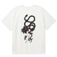 画像1: 【30%OFF】CALEE/×MIHO MURAKAMI BINDER NECK SNAKE VINTAGE TEE（WHITE）［プリントT-24春夏］ (1)