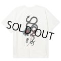 【30%OFF】CALEE/×MIHO MURAKAMI BINDER NECK SNAKE VINTAGE TEE（WHITE）［プリントT-24春夏］