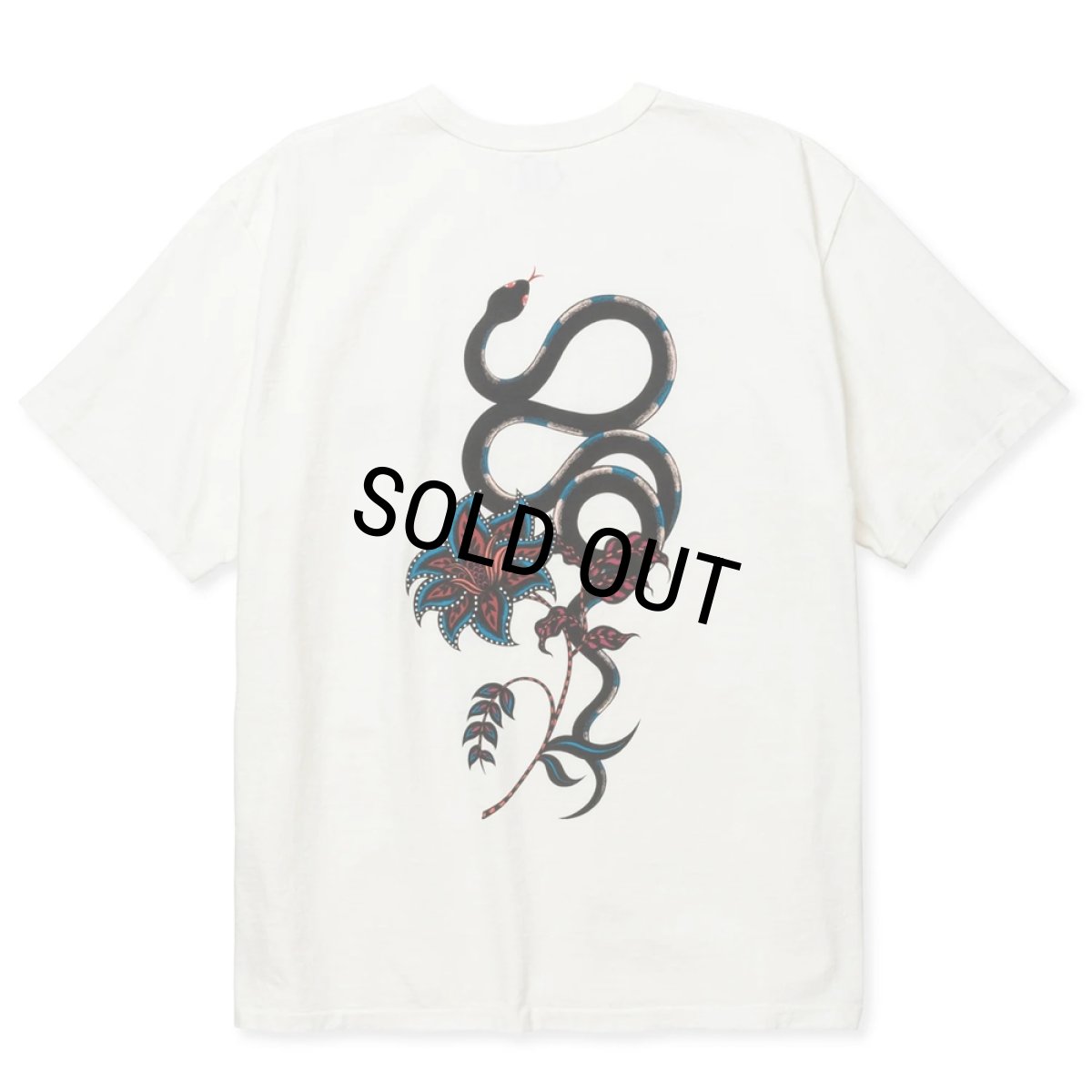 画像1: 【30%OFF】CALEE/×MIHO MURAKAMI BINDER NECK SNAKE VINTAGE TEE（WHITE）［プリントT-24春夏］ (1)