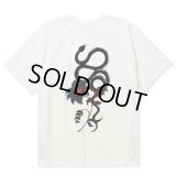 【30%OFF】CALEE/×MIHO MURAKAMI BINDER NECK SNAKE VINTAGE TEE（WHITE）［プリントT-24春夏］