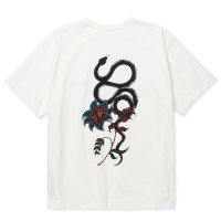 【30%OFF】CALEE/×MIHO MURAKAMI BINDER NECK SNAKE VINTAGE TEE（WHITE）［プリントT-24春夏］