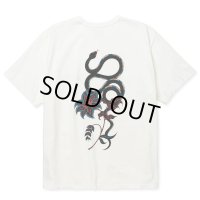 【30%OFF】CALEE/×MIHO MURAKAMI BINDER NECK SNAKE VINTAGE TEE（WHITE）［プリントT-24春夏］
