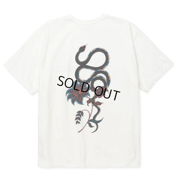 画像1: 【30%OFF】CALEE/×MIHO MURAKAMI BINDER NECK SNAKE VINTAGE TEE（WHITE）［プリントT-24春夏］