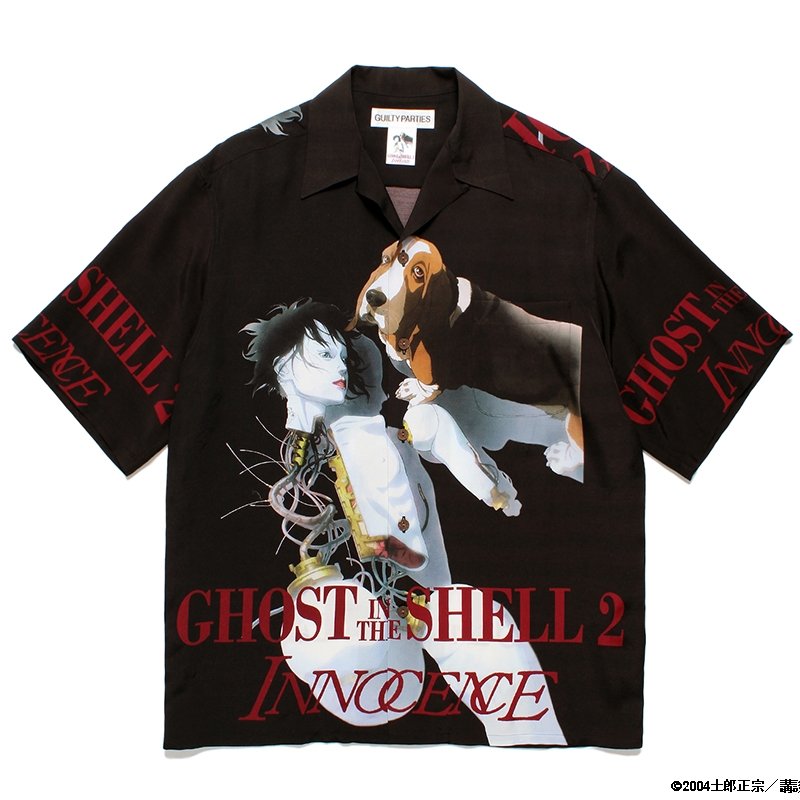 画像1: WACKO MARIA/GHOST IN THE SHELL 2 INNOCENCE / 攻殻機動隊 / HAWAIIAN SHIRT（BLACK）［ハワイアンシャツ-24春夏］