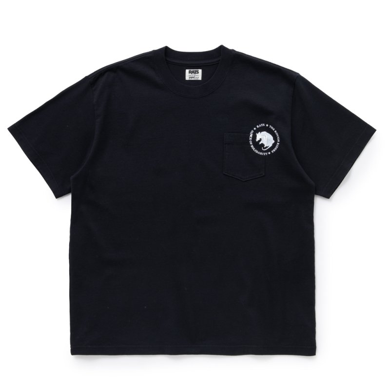 画像1: 【30%OFF】RATS/CIRCLE POCKET TEE（BLACK）［プリントポケT-24春夏］
