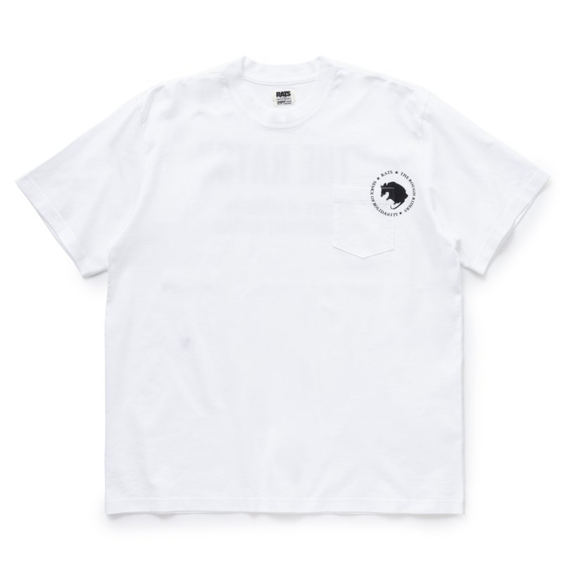 画像1: 【30%OFF】RATS/CIRCLE POCKET TEE（WHITE）［プリントポケT-24春夏］