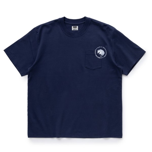 画像1: 【30%OFF】RATS/CIRCLE POCKET TEE（NAVY）［プリントポケT-24春夏］