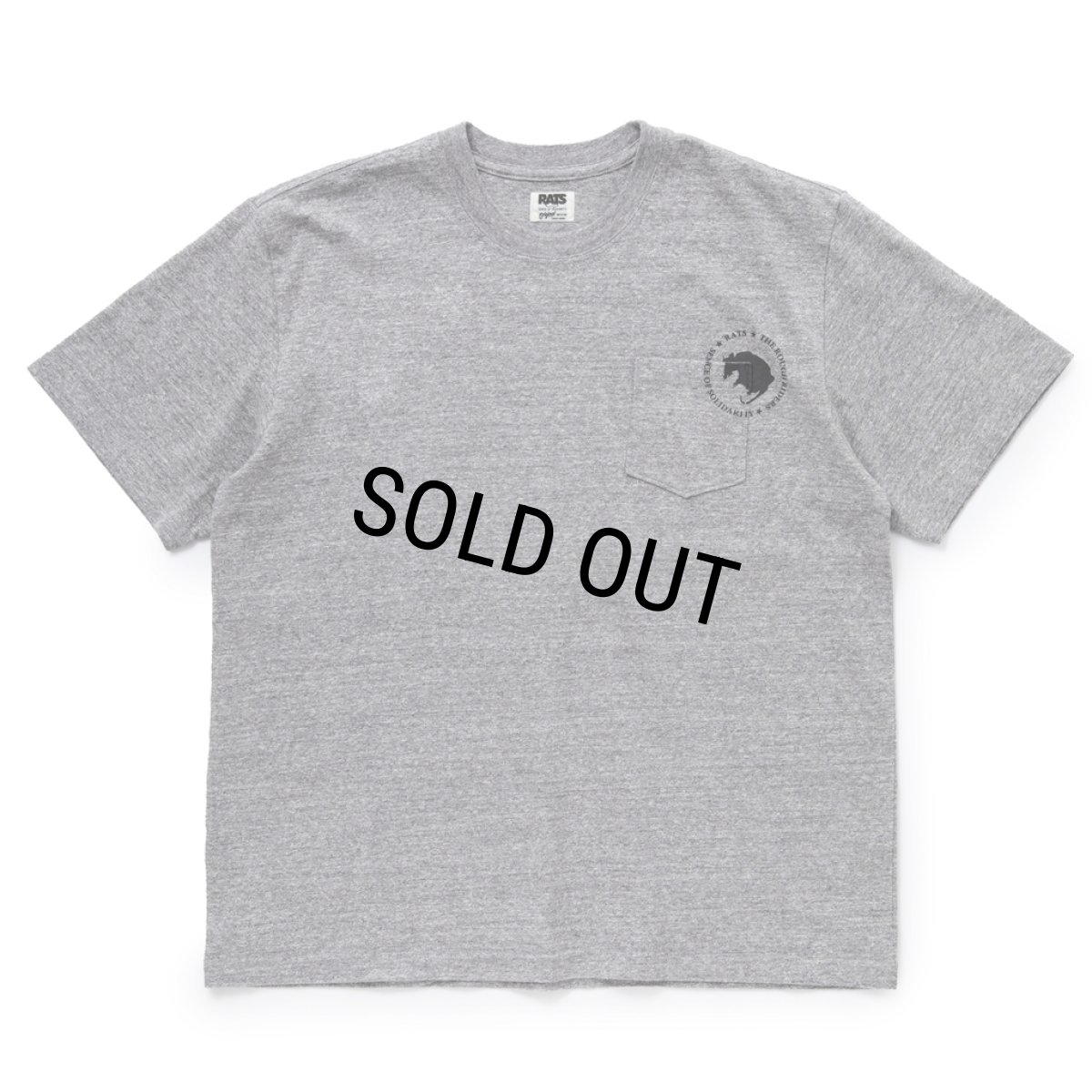 画像1: RATS/CIRCLE POCKET TEE（GRAY）［プリントポケT-24春夏］ (1)